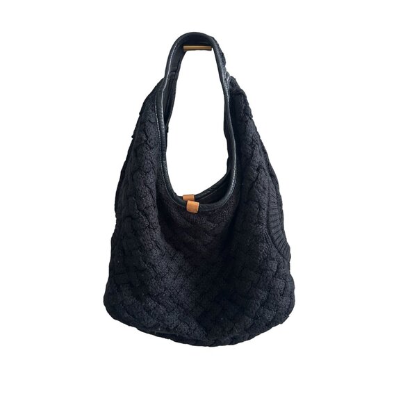 UGG AUSTRALIA Black Knit Sweater Shoulder Hobo Bag - Picture 12 of 12